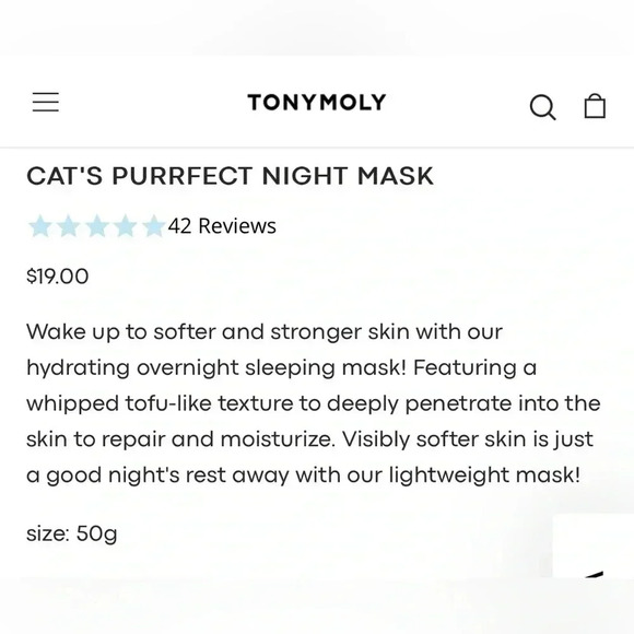 TonyMoly cat’s Purrfect Night‎ Mask - Picture 8 of 11